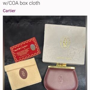 Cartier Burgundy Leather Coin Purse